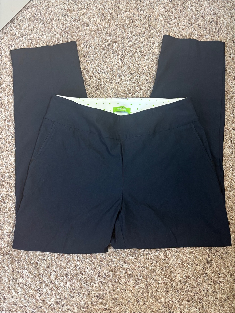 Swing Control Navy Pull-On Golf Pants Tummy Control Stretch size 12